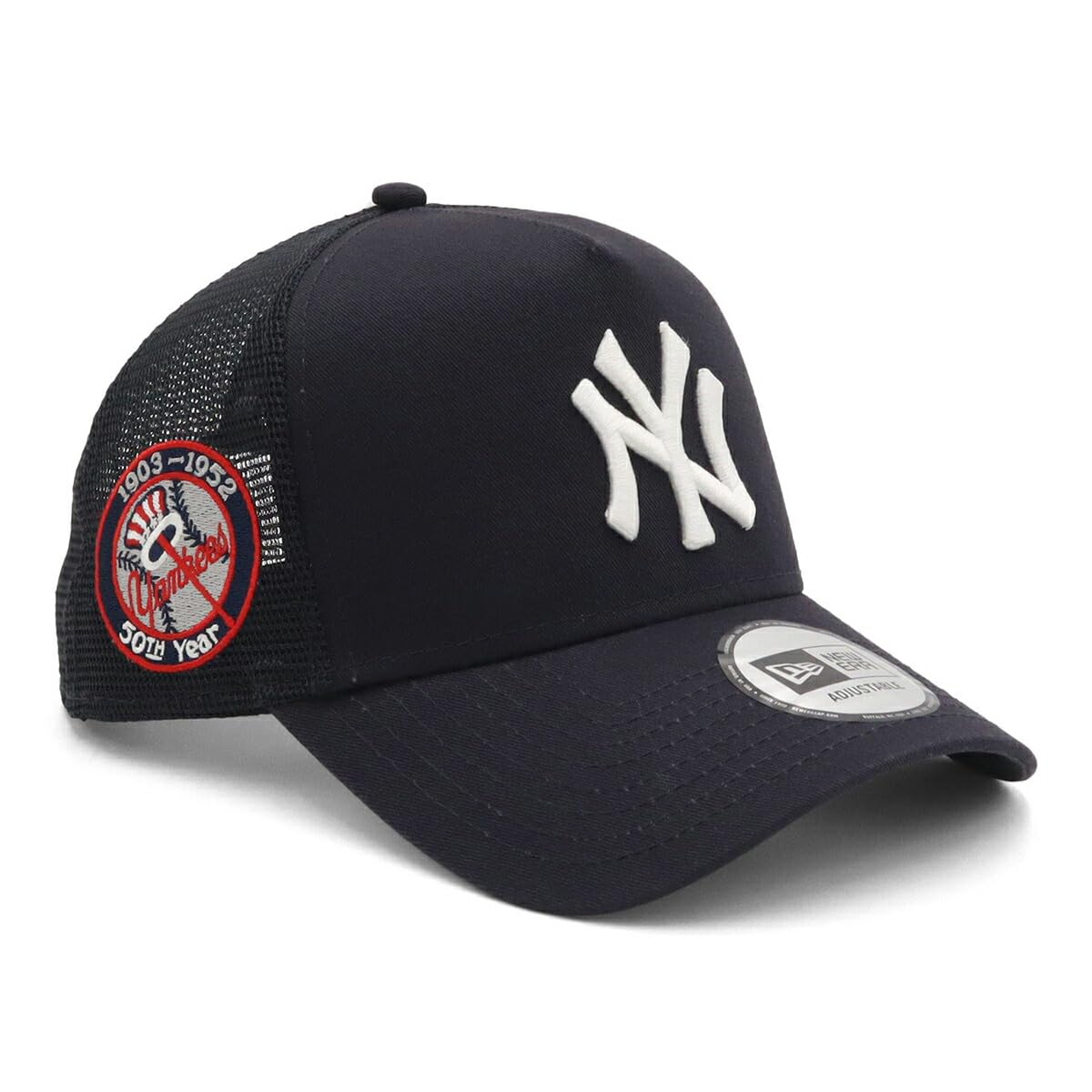

New Era Mesh Cap with MLB Side NY Free Size SL and NEYYAN NER36C9187 9FORTYA-Frame Patch, Navy, 940AFTR, SP, NVY, 14388606,