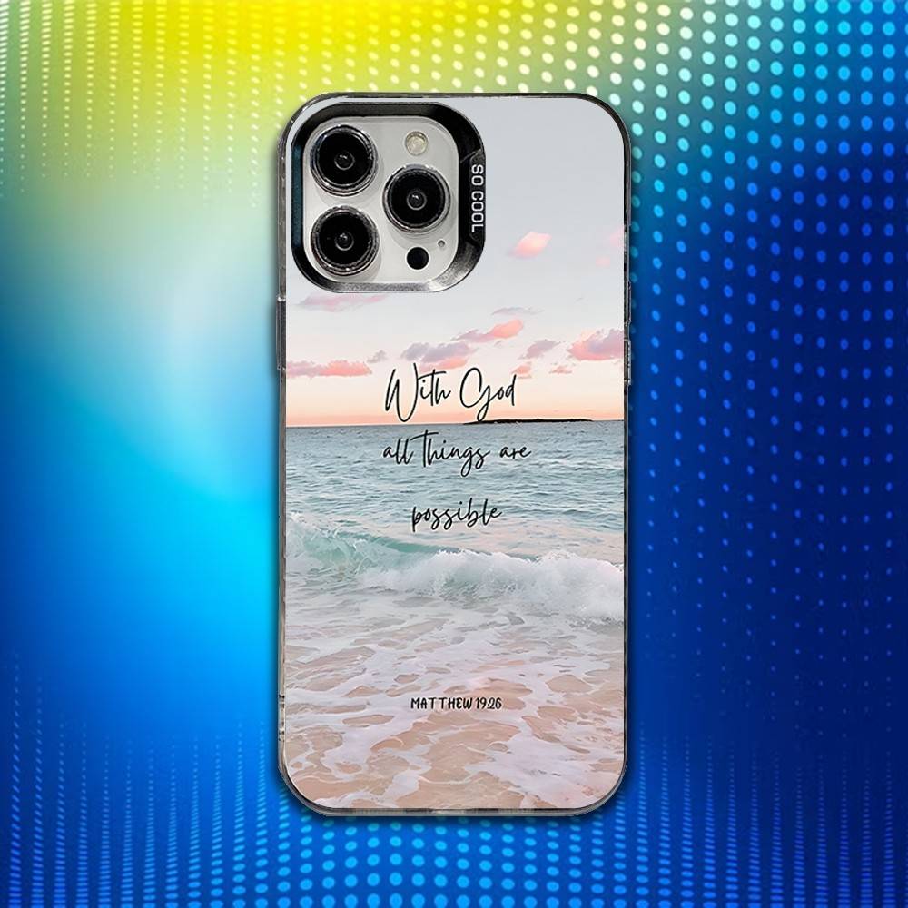 J-Jesus Bible Verse Phone Case For iPhone 17,16,15,14,13,12,X,8,Pro,Max,Plus,E,SE4,Air,Mini IMD Matte Black