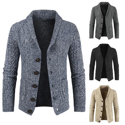 Mode Revers Casual Cardigan Mantel Langarm Slim Strickpullover
