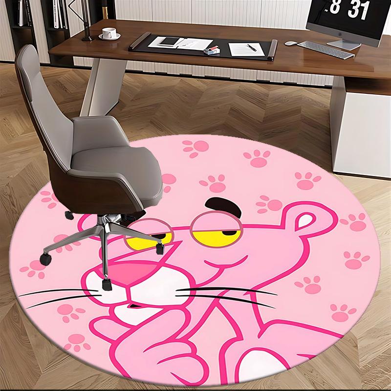 Pantera Rosa, Tappetino per sedia Tappeto rotondo Tappeto per ufficio, Lavabile in lavatrice, Antiscivolo, Adatto per Soggiorni, Camere da letto