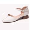 women fashion sweet beige buckle strap high quality office pumps lady casual brown spring summer heel shoes ab643