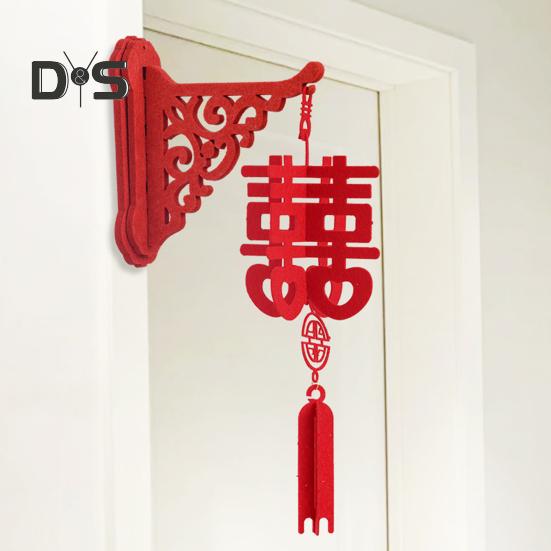 Chinese New Year DIY Lantern Kit Lucky Red Fu Wall Mount Hanging Lantern 3D Puzzle Hollow Out Spring Festival Lantern for Home Decor