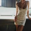 European and American Sexy New Women's Clothing Suspender Lace Hollow Slim and Thin Pure Desire Spice Girl Hip Wrap Short Dress