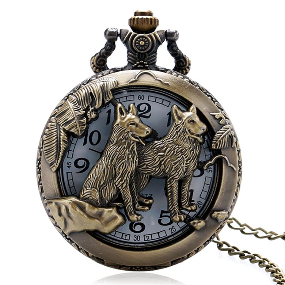 Vintage Chinese Zodiac Quartz Pocket Watch Necklace Pendant Gift Collectible Gifts for Men Women