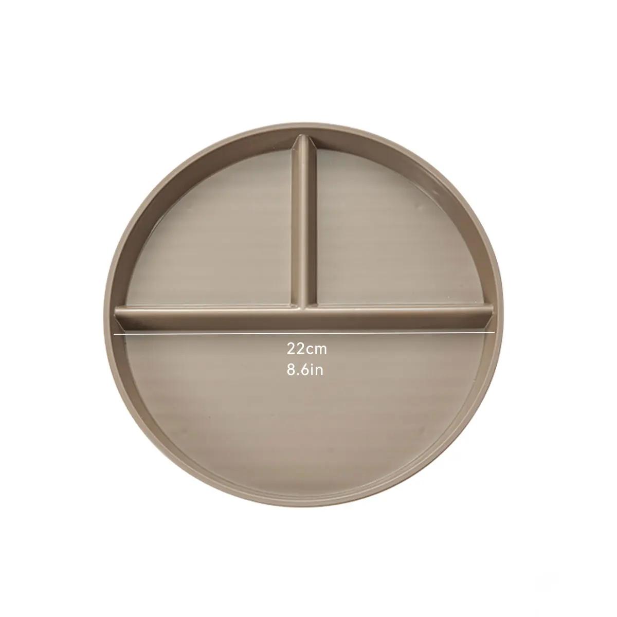 

Reusable Fruit Salad Plate Round Plastic Divided Dinning Plate Students Kids Food Plate Microwave & Dishwasher Safe Tableware