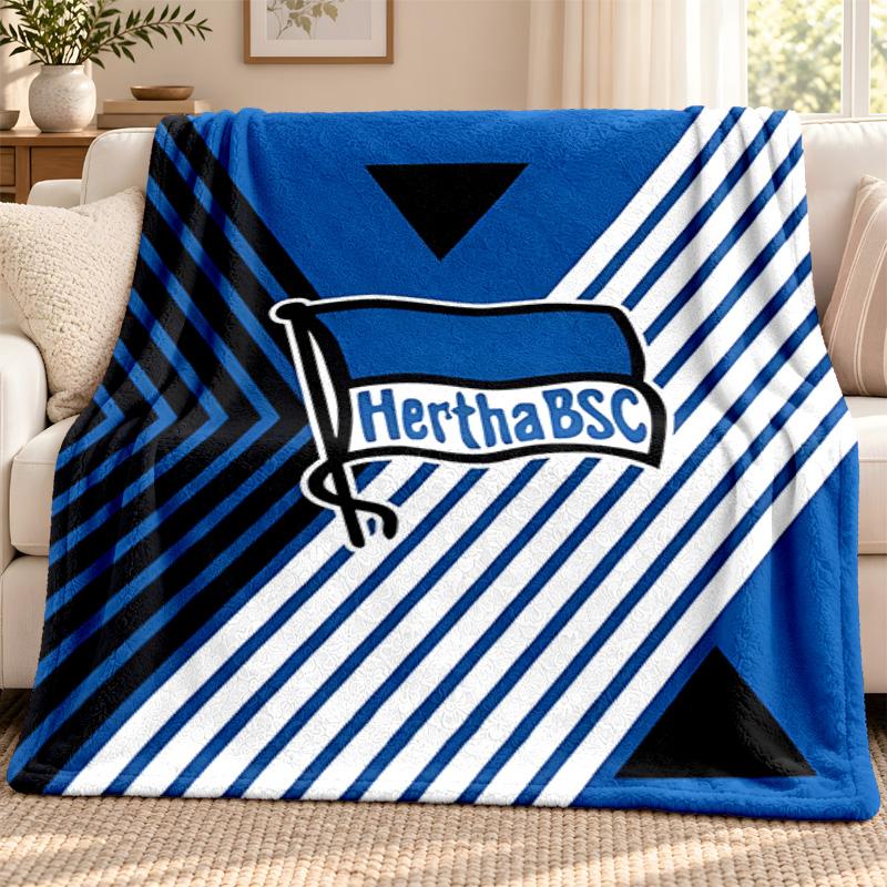 Hertha BSC Decke Flanelldecke Weiche Gemütliche Plüschdecke für Sofa Bett Leichte Heimdekoration Outdoor Camping