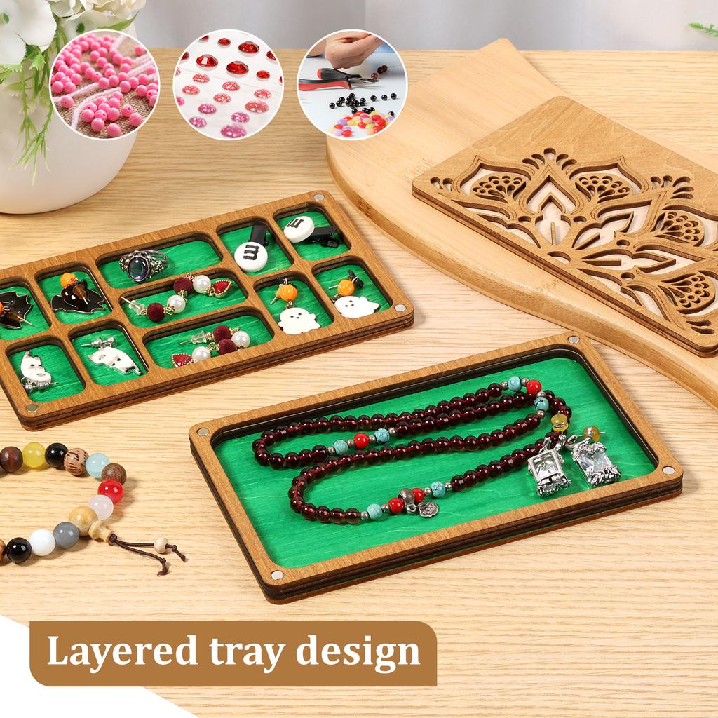 Houten Kralen Opberg Organizer Kralen Sorteerbakje Sieraden Maken Gereedschap Bakjes Kralen Organizer Dozen voor Kralenwerk Accessoires
