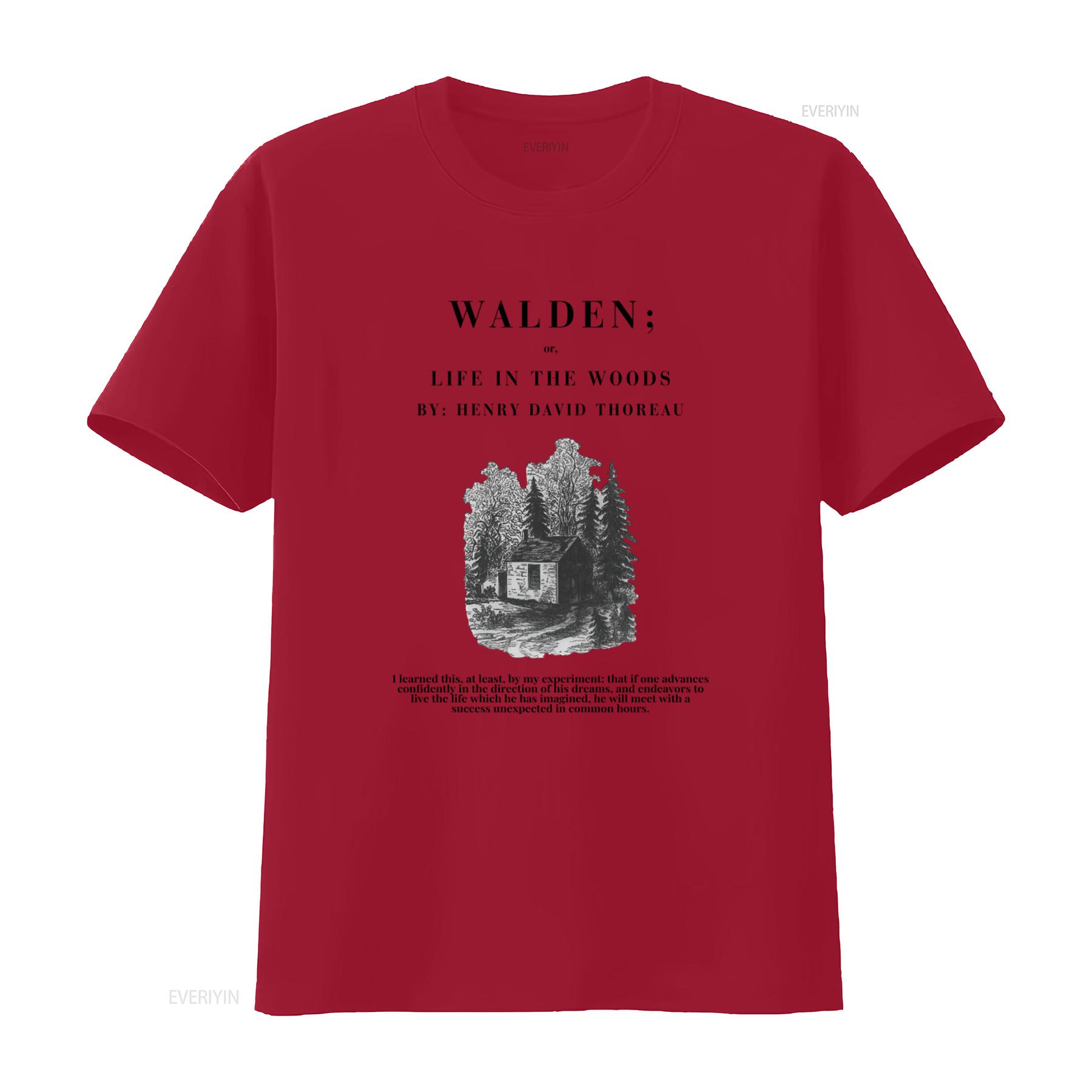 Walden by Henry David Thoreau T Shirt Light Academia Naturalist Transcendentalist Book Lover ELA Teacher Librarian Literary S