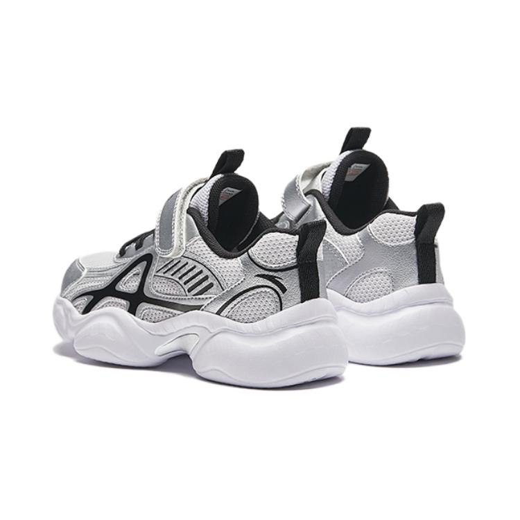 Anta Comfortable Breathable Shock Absorbing Durable Low Top Kids Casual Shoes Kids Casual Shoes Silver A12439954-1