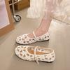 Women's Ballet Flats Ballerina Shoes 2026 Summer New Comfortable Embroidered Mesh Buckle Strap Elegant Shoe