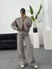 Damen Casual 2-teiliges Set Amerikanischer Stil Hoodie Jacke und Jogginghose Streetwear Sportbekleidung