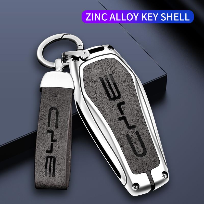 Zinklegierung Auto Schlüsselhülle Abdeckung für BYD Song Plus Pro Seal U Dm I Dolphin Mini Atto 3 EV Schutzhülle Auto Zubehör