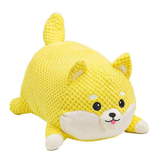 

Плюшевая игрушка собака корги Пищащая Мягкая жевательная игрушка Интерактивная мягкая игрушка Игрушка для щенков для прорезывания зубов для собак от маленьких до больших Снятие скуки и тревожности жёлтый