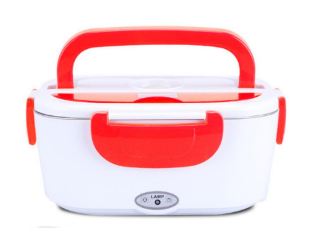 

220V Electric Lunch Box Portable Heated Container Heater Home Office Plastic Box Bento Table Valve for Adults | Breakfast Boxes (Red)