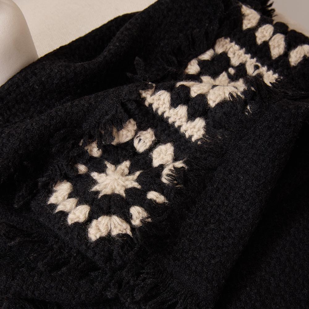 2025 Autumn/Winter Cashmere Patchwork Crochet Scarf & Shawl for Men and Women