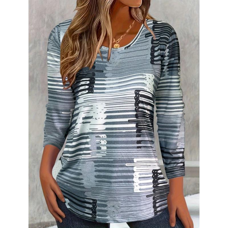 Women's 3D Printed Floral Print T-shirt Fashion Long Sleeve Round Neck Regular Tops Holiday Weekend Spring Autumn