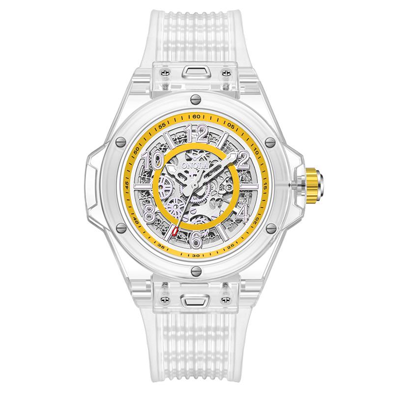 ONOLA ON3836 Fashion Luxury Hollow Automatic Mechanical Watch Women Waterproof Transparent Case Watch for Men Montres Pour Homme