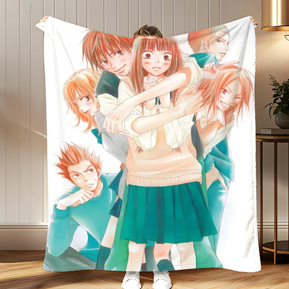 anime Kimi ni Todoke Throw Soft Coral Fleece Blanket 310gsm Fluffy Warm Throw for Sofa Bed Couch Bedroom Decor