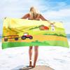 Microfiber Tractor Beach Towel, Sand Free Agricultural Vehicle Towels Oversized, Quick Dry Soft Bath for Sports