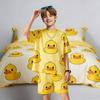 Zomer Kinder Set Cartoon Dier Eend Bedrukt Kinder T-shirt en Korte Broek 2 Delige Set Zomer Casual Buiten Jongens en Meisjes Outfit Kinderkleding