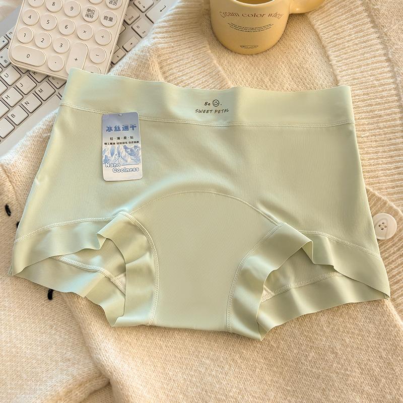 New underwear girls thin women's ice silk mid-waist women's boxer shorts breathable extended crotch comfortable underwear