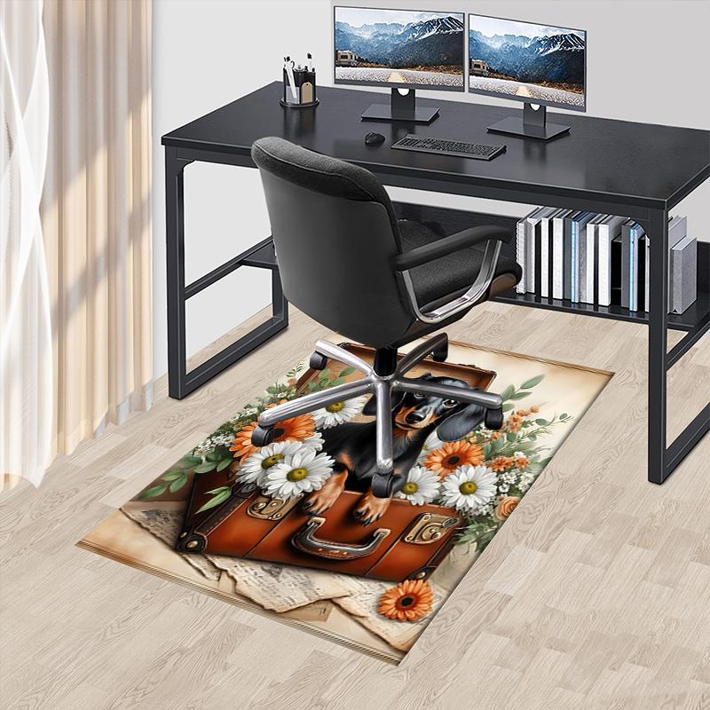 

Dachshund Theme Chair Mat Office Carpet - Oversized Rug for Home Decor, Sofa Carpet, Office Flooring Gift, Suitable for Bedroom, Living Room 60cm by 90cm
