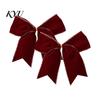 Decorative Velvet Ribbons 2Pcs Christmas Tree Bow Decors, Fabric Holiday Wreath Hanging Ornament Retro Ornaments for Home, Festive Garland Wedding