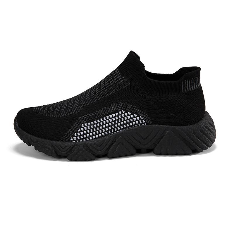 Supply Large Size Fly-woven Sports Shoes Women's Lightweight Soft-soled Popcorn Casual Shoes One-pedal Flat Shoes