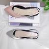 Fashion Autumn New Baotou Sandals Women's Pointed Toe Shallow Mouth Satin Soft Sole Non-slip Wear-resistant Low Heel Shoes