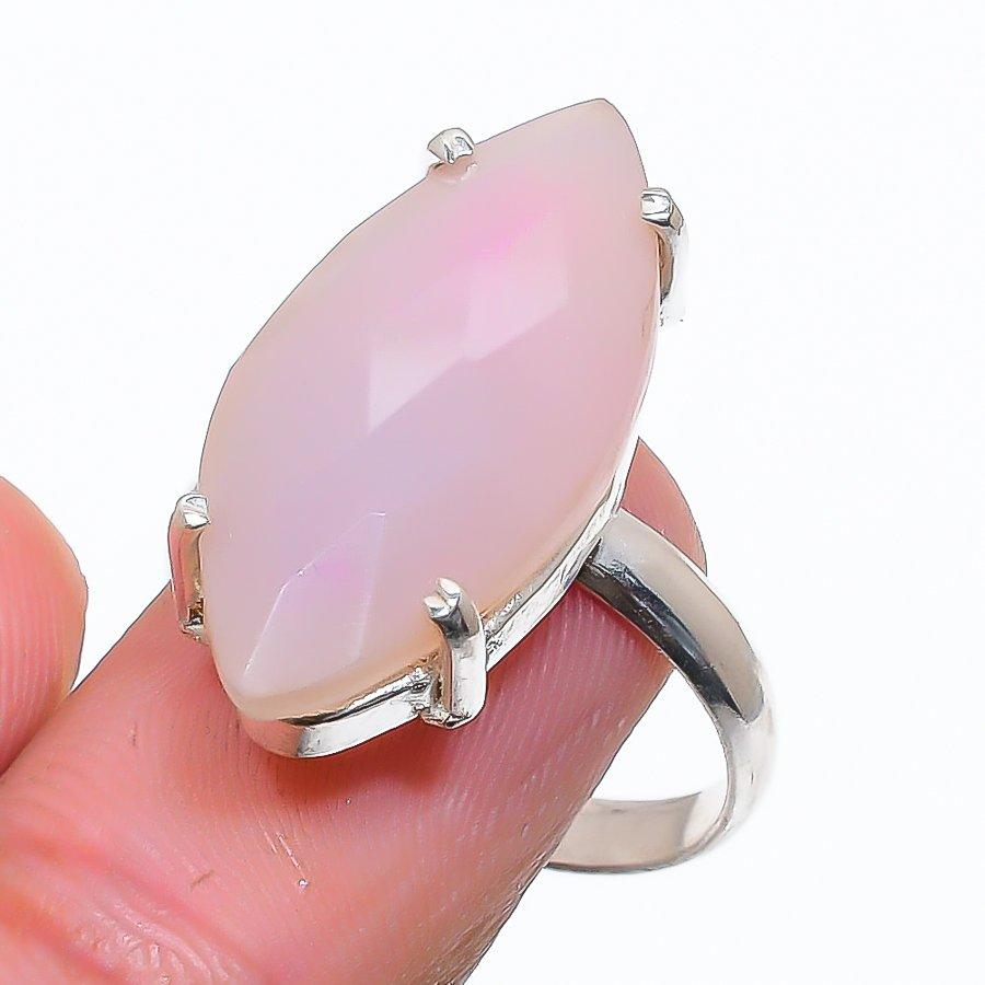 

Pink Opal Gemstone 925 Sterling Silver Jewelry Ring Size Adjustable GK-6017