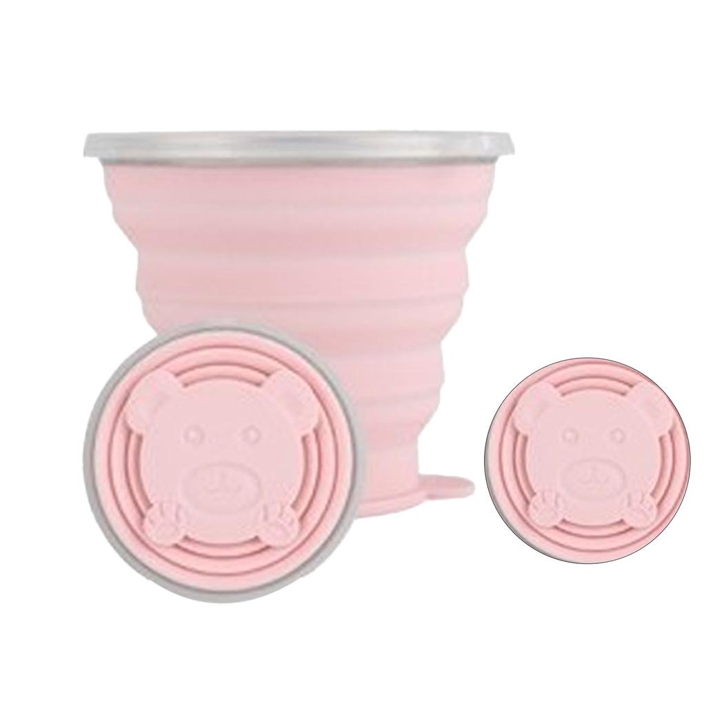 Silicone Foldable Water Cup Ultrathin Collapsible Travel Cup with Hand Strap for Outdoor Camping and Hiking Purple 270ml