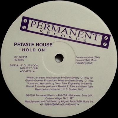 12inch Record PRIVATE HOUSE - Hold On PM6205 Permanent Recor 1994 US Dance & Electronica Used
