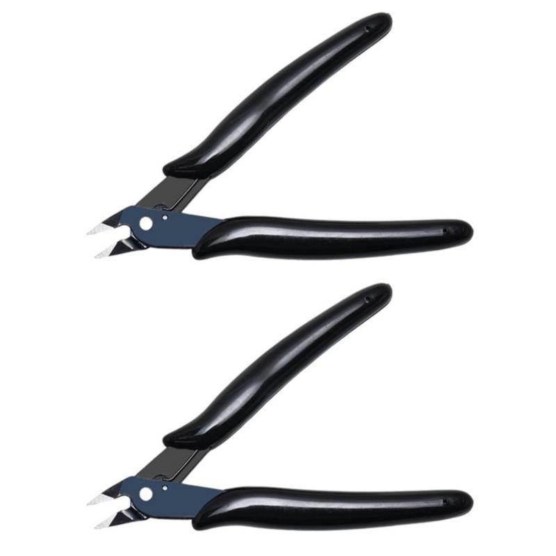 2pc Miniature Angled Pliers with Comfortable Grip Handle Diagonal Pliers Ideal for Model Building and DIY Tasks