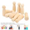 10PCS 75mm Size Wooden Peg Doll Plain Wood Smooth Unfinished Wooden Doll Nature Plain DIY Doll People Craft Painting