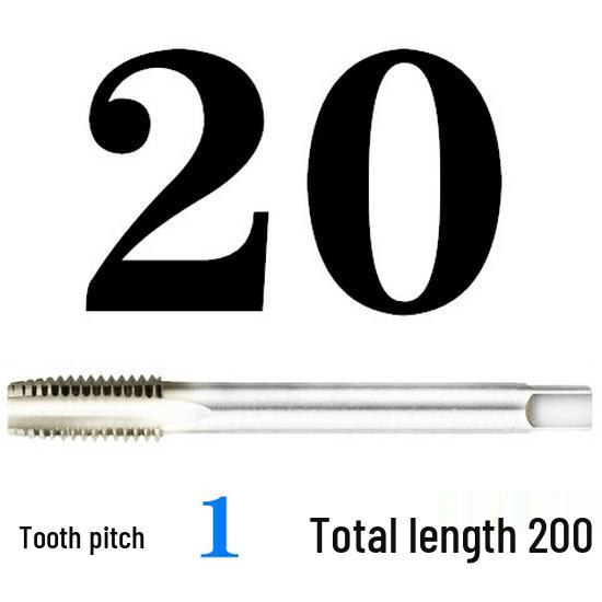 Extended Shank Fine Thread Tap for Hand and Machine Use, Non-standard Sizes M4-M24