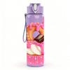 1PC Cupcake Cartoon Pattern 750ml Color Plastic Sports Water Bottle Leakproof Flip Straw Lid Suitable for Sports Office Home Use