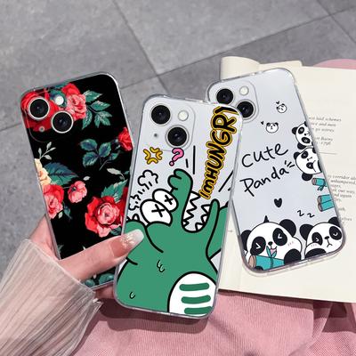 Pouzdro pro Apple iPhone 5 6 7 8 11 12 13 14 15 XR XS Max Kryt telefonu Roztomilý kreslený vzor Průhledný měkký silikon TPU Nárazuvzdorný Pro iPhone nárazník