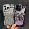 Soft Butterfly Diamond Phone Case For iPhone 11 12 13 14 15 16 17 Pro Max Plus Air Glitter Bumper Back Cases Cover