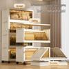 Multi-layer Folding Plastic Storage Cabinet: Shoe, Toy, and Medicine Organizer for Living Room
