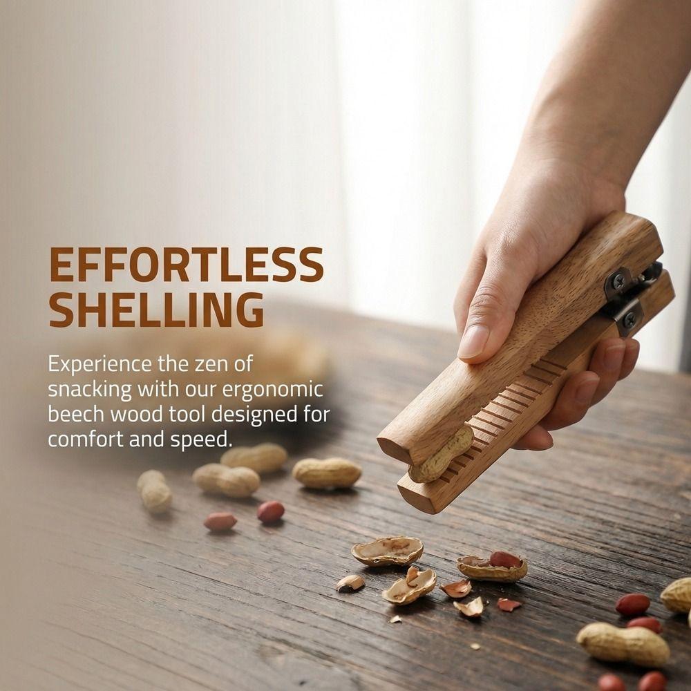 Peeling Tool Wood Peanut Shell Remover Manual Multi-functional Peanut Clip Handmade Efficient Peanut Shell Opener Baking