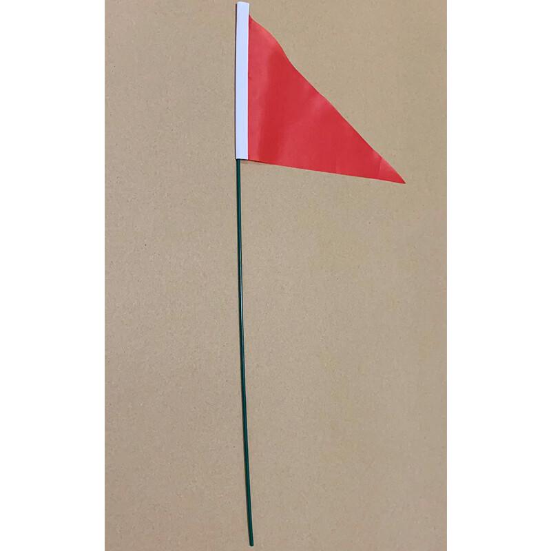 Zhan Kai 10-Pack Small Red Triangular Marker Flags with Iron Poles