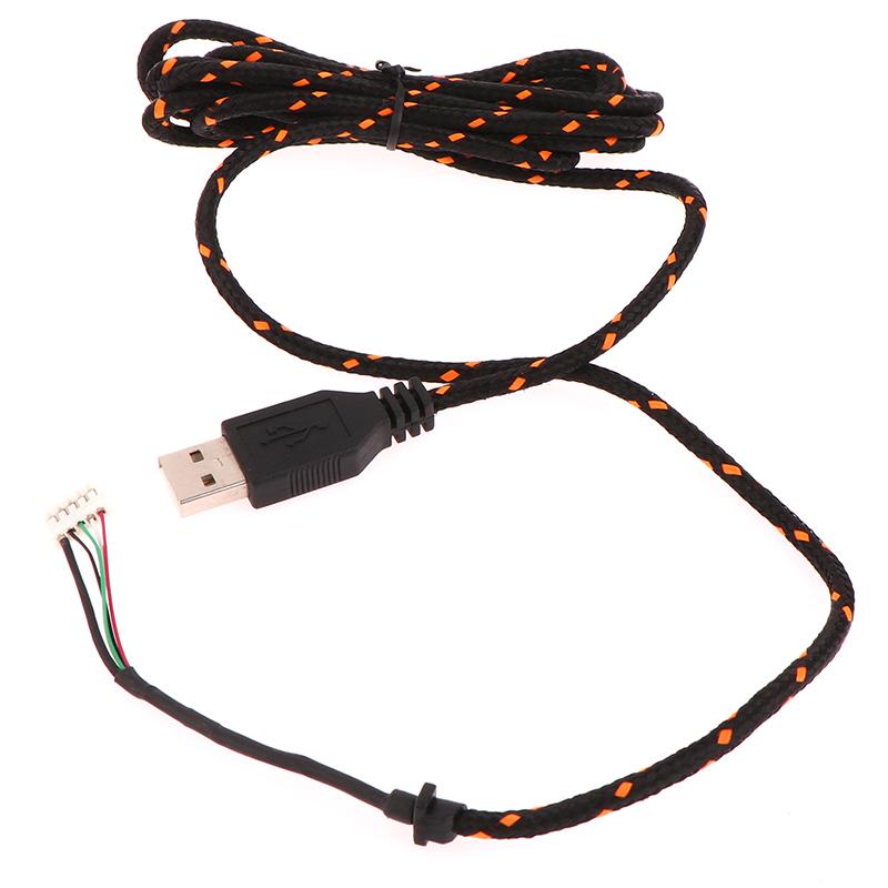 Nylon Usb Mouse Cable Line Replacement Wire Orange, White For Steelseries Kana Special Mouse Lines Best Replacement