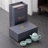 Chaxun Ru Kiln One Pot Two Cups Gongfu Tea Set with Red Gift Box