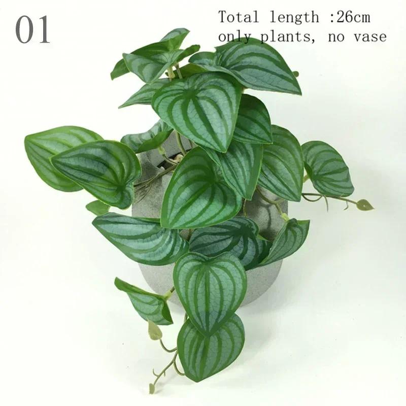 Artificial Terrarium Plants Vine Wall Hanging Flower Rattan Simulation Plastic Leaf Rattan Green Grass Home Balcony Garden Decor
