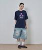 Lujeoseukeulleob Distressed Patch Bermuda Denim Pants Light Blue