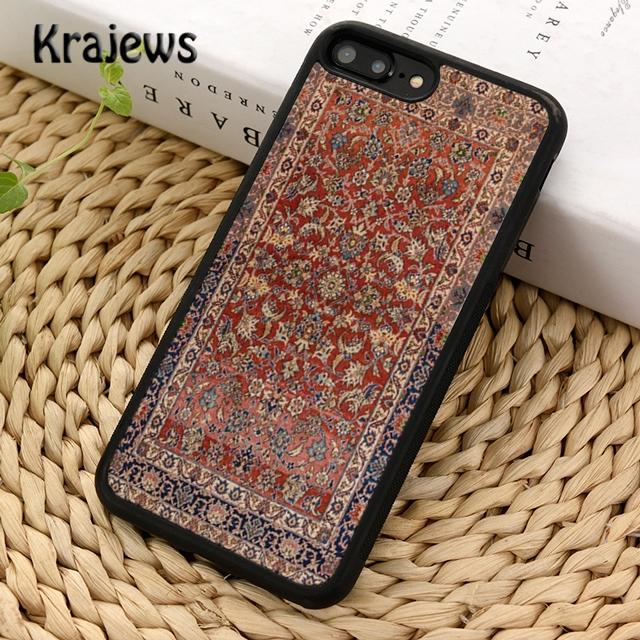 Krajews Persian Carpet Floral Pattern Phone Case Cover For iPhone 16 15 14 Plus XS XR 11 12 Mini Pro Max Coque Fundas