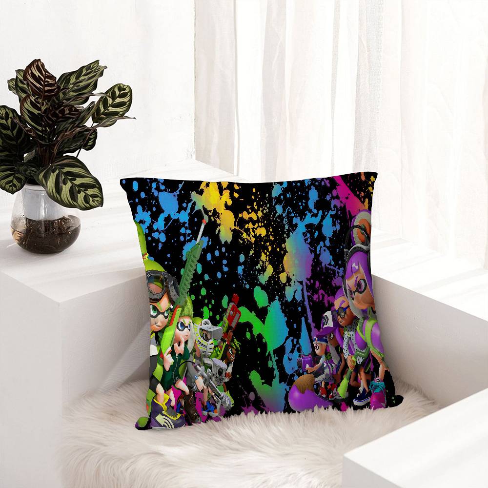 Game S-Splatoon Pillow Anime Pillow Sofa Bed Head Pillow Cover Cushion Cover 45x45 Cm Fashion