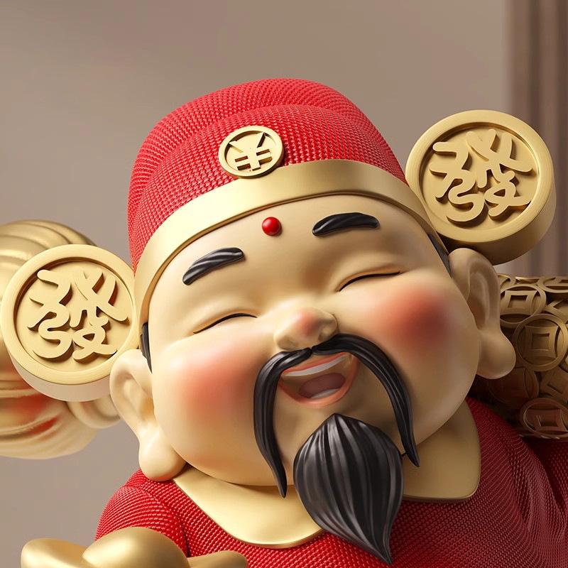 New Chinese Style God of Wealth Statue for Living Room Entrance