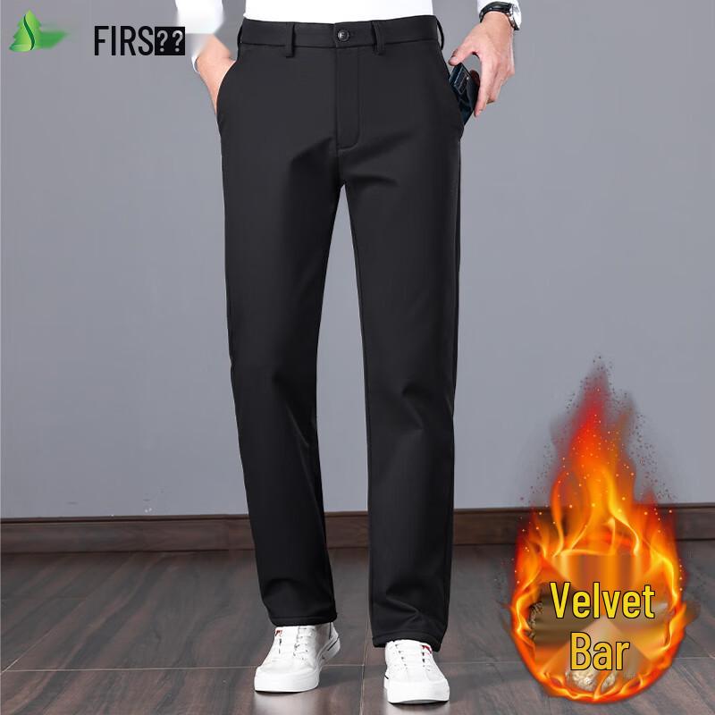 FIRS Men's Winter Plush Lined Casual Trousers