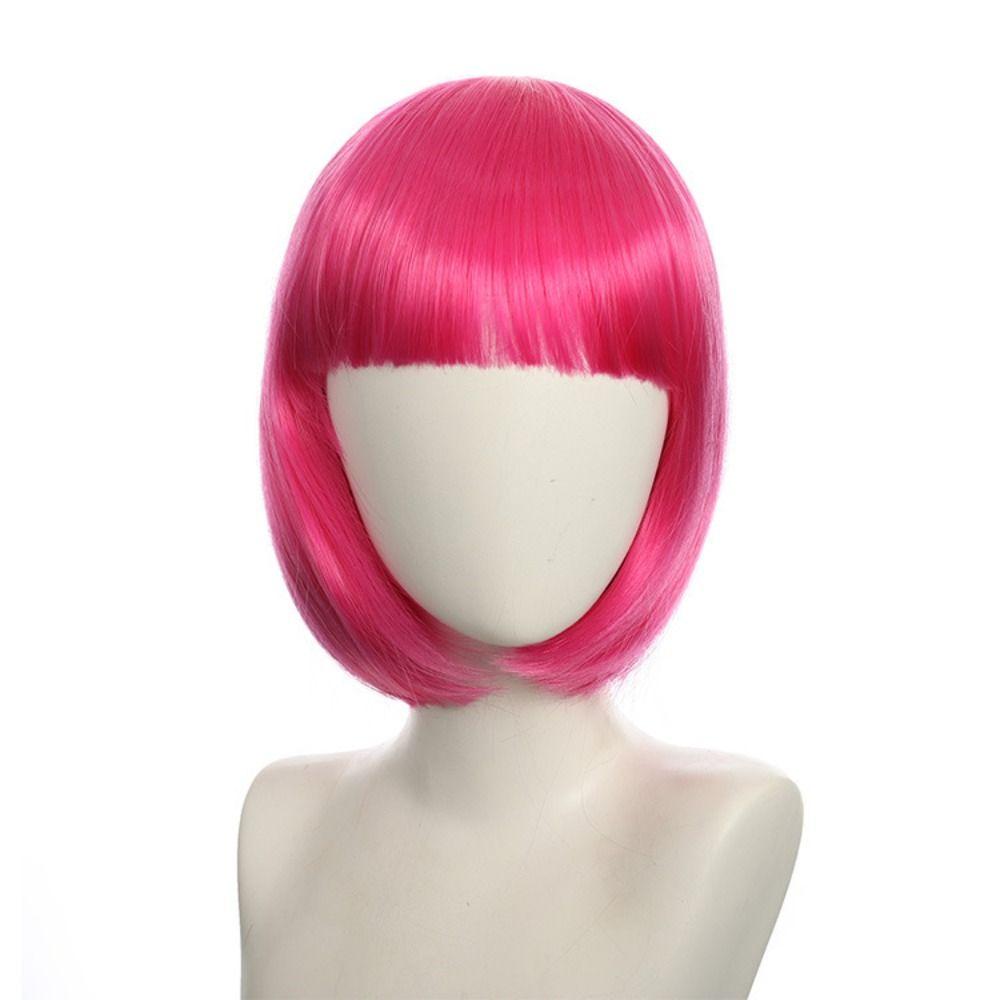 Heat Resistance Halloween Colored Wig Anime Cosplay Party Wig Short Straight Bob Hair Men Women